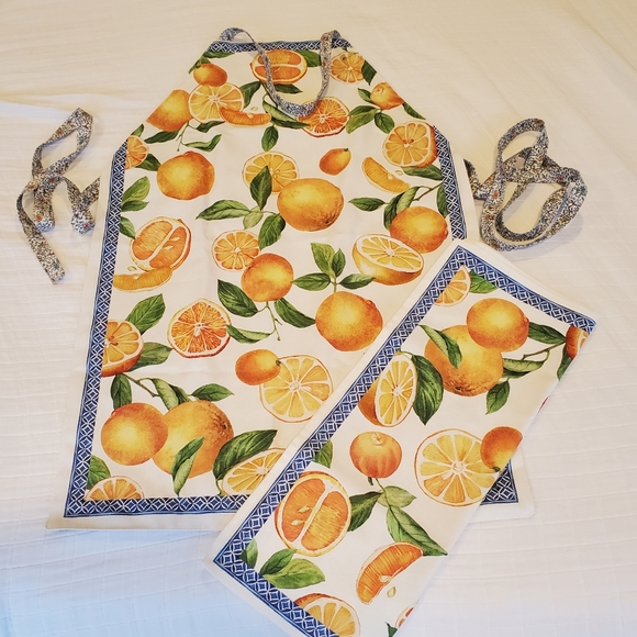 Handmade Other - Hand made 100% cotton lined Cooking Apron and matching tea towel NWOT